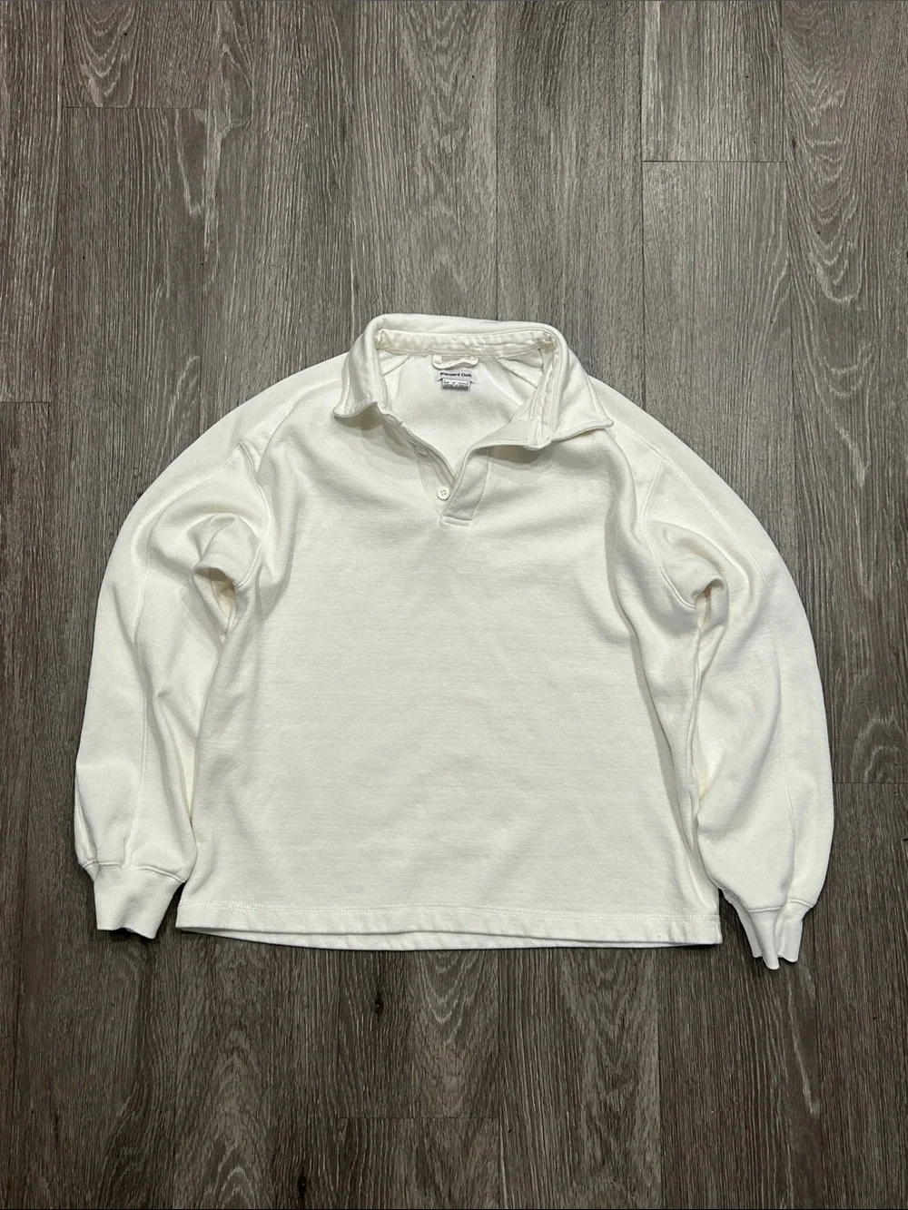 Men's V-Neck Polo Sweater in White